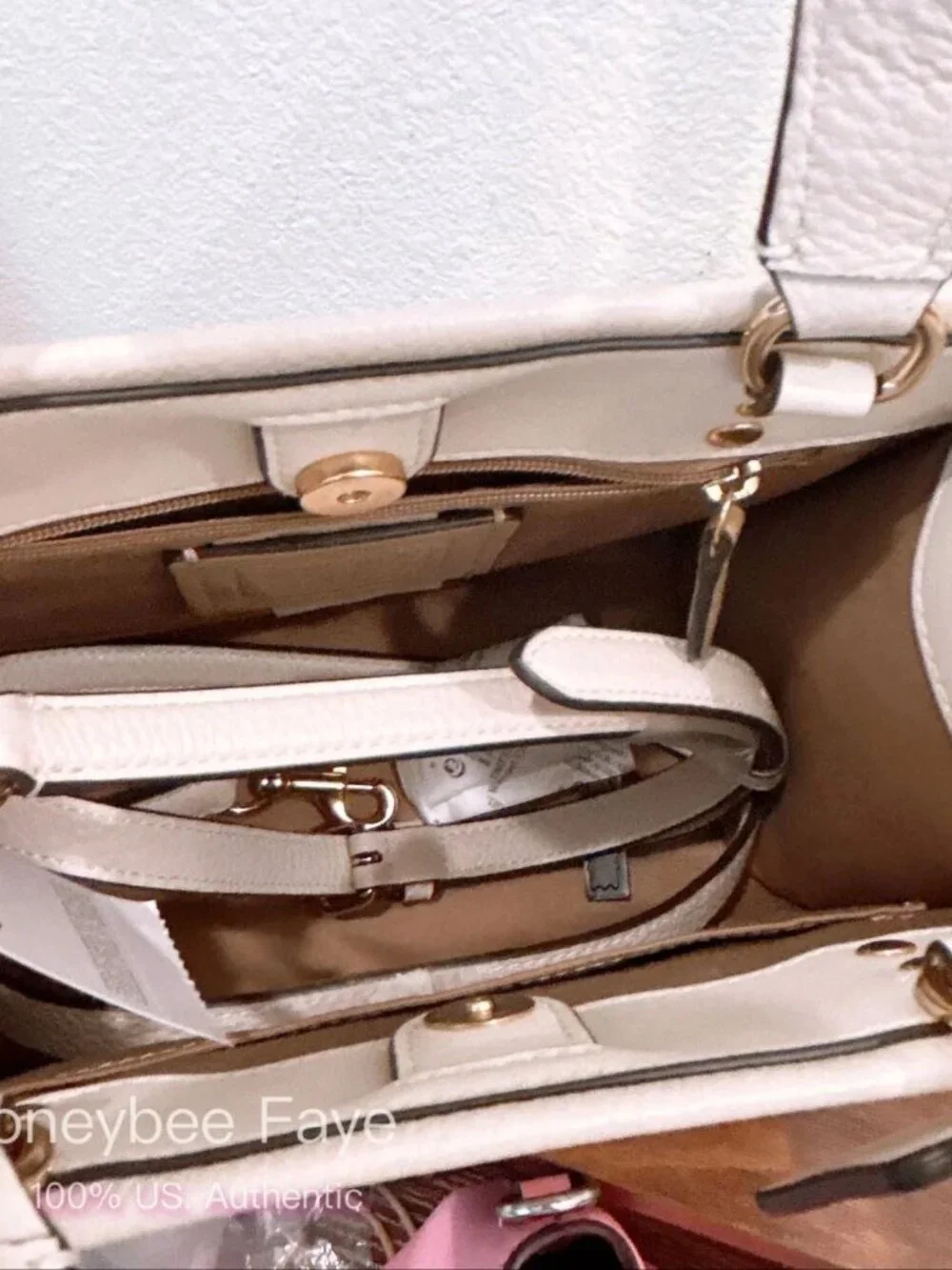 NWT Coach Dempsey Tote 22 Pebble Leather CO971 Chalk